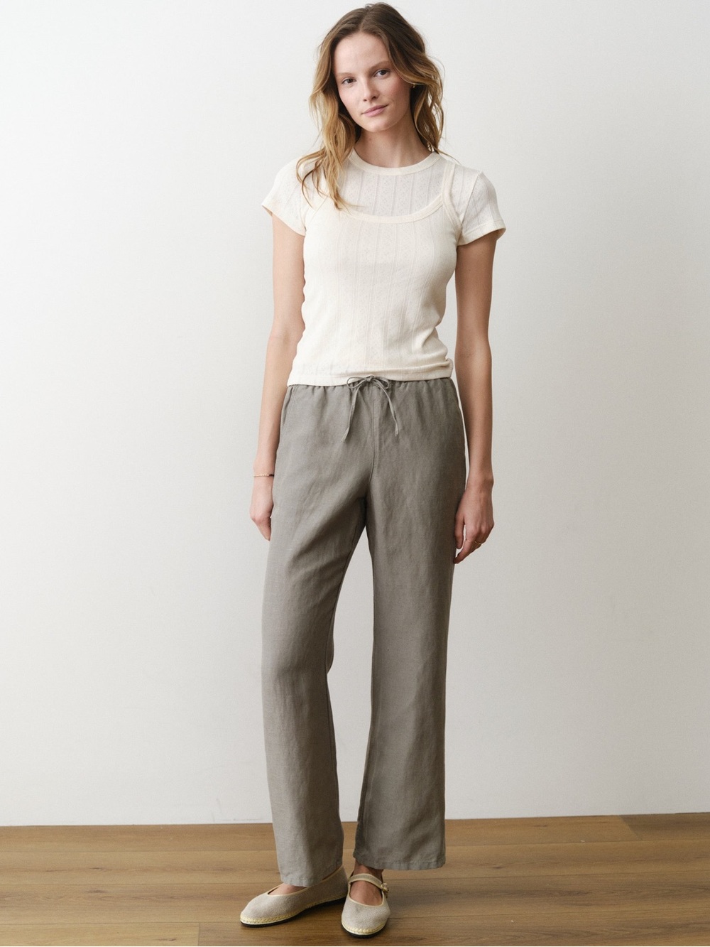 Marine Layer Soft Green Linen Tencel Drawstring Pants Size Medium